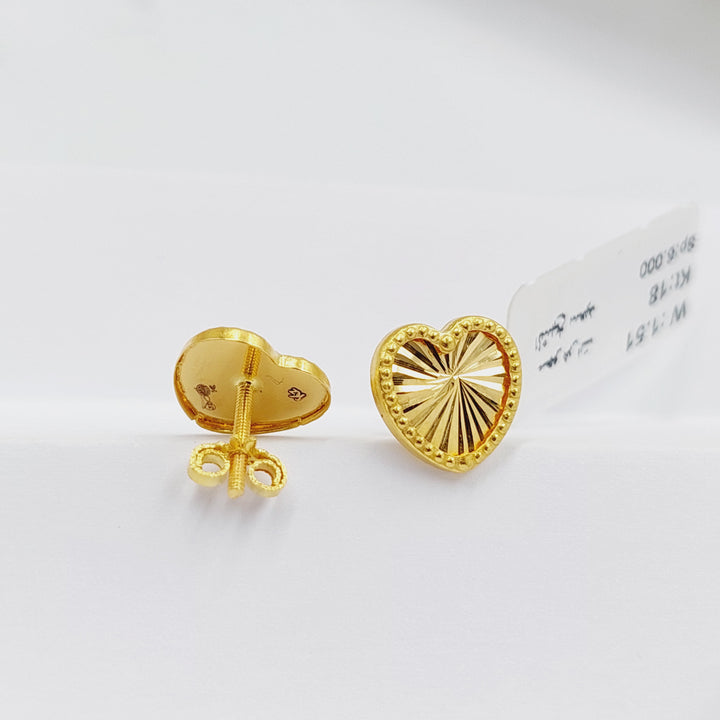 18K Gold Heart Earrings by Saeed Jewelry - Image 1