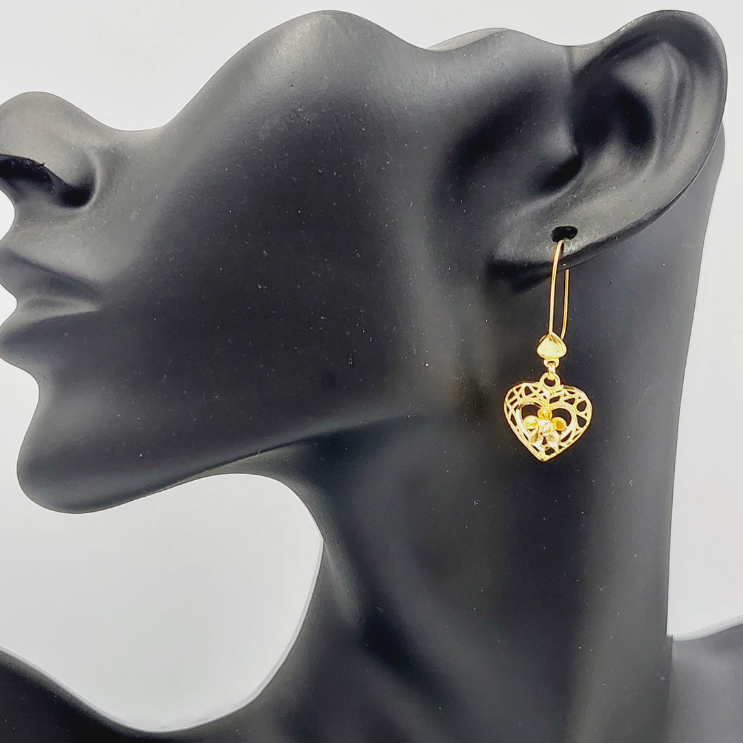 21K Gold Heart Earrings by Saeed Jewelry - Image 4