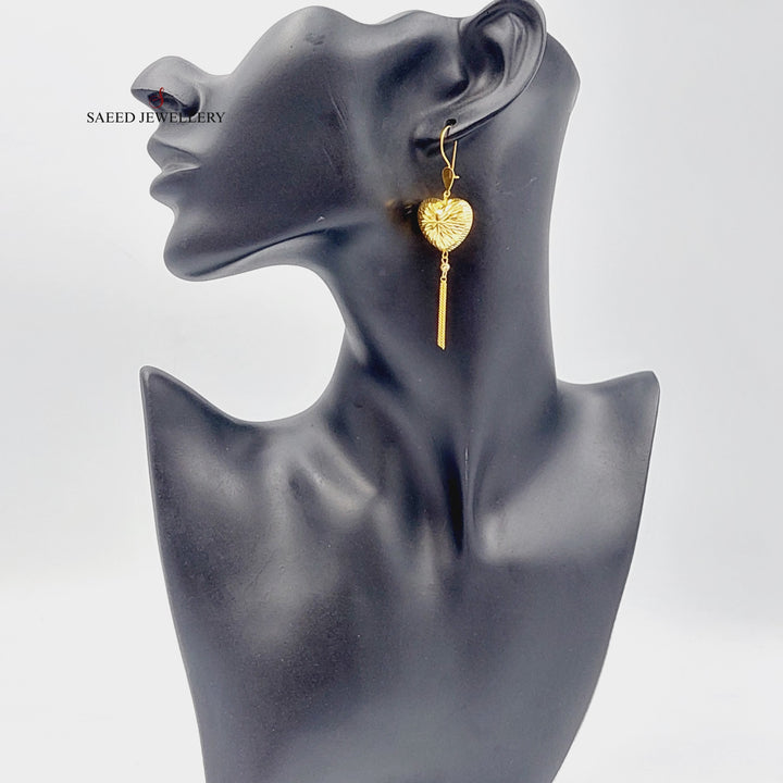 21K Gold Heart Earrings by Saeed Jewelry - Image 3