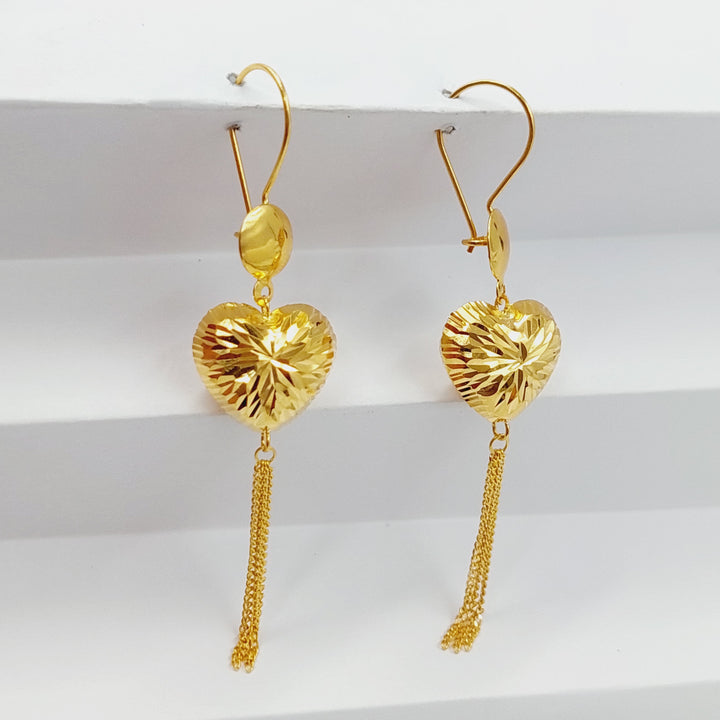 21K Gold Heart Earrings by Saeed Jewelry - Image 4