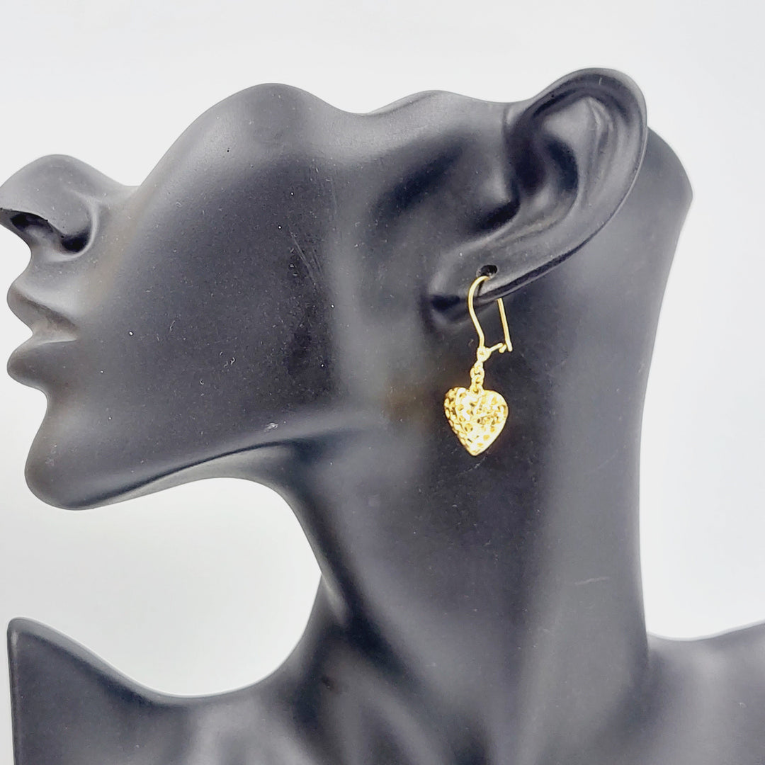 21K Gold Heart Earrings by Saeed Jewelry - Image 2