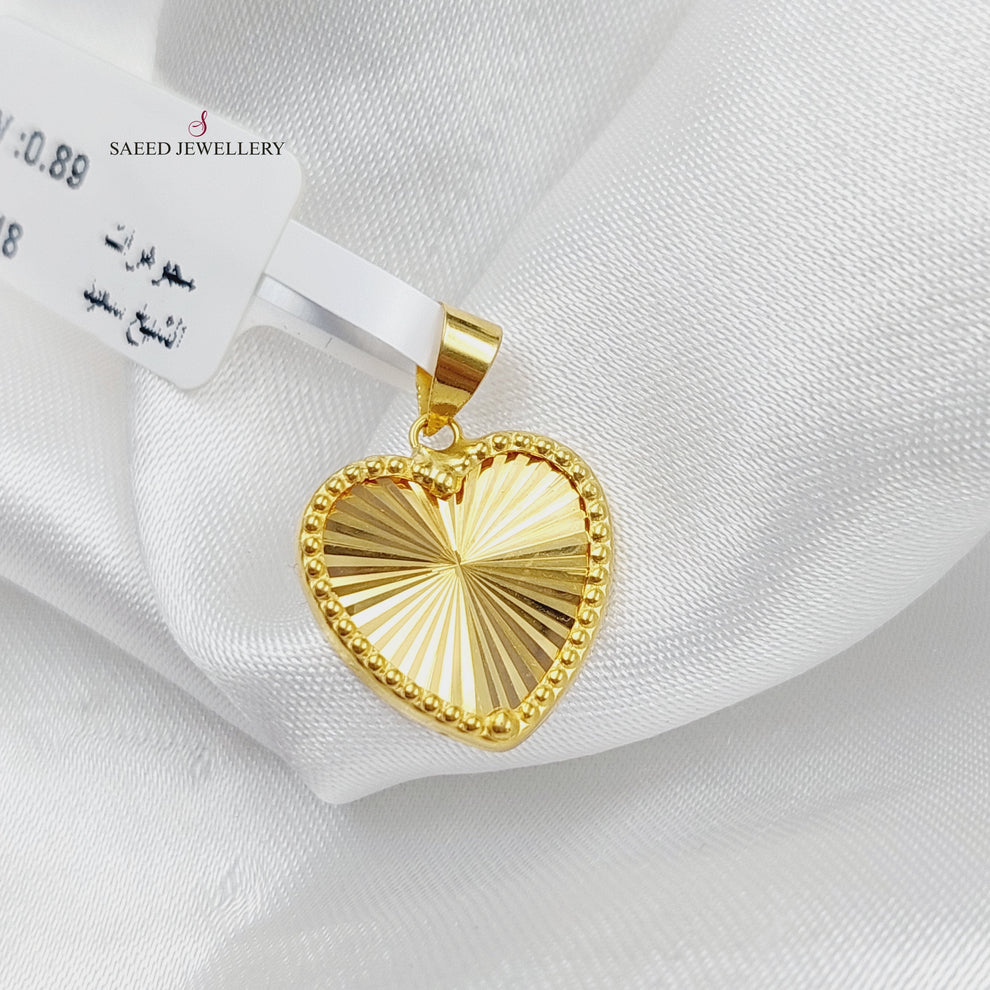 18K Gold Heart Pendant by Saeed Jewelry - Image 3