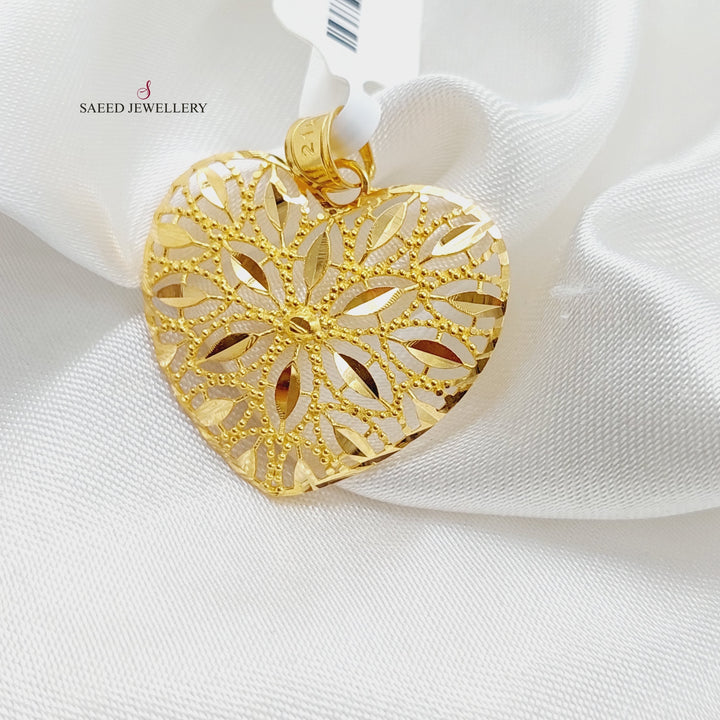 21K Gold Heart Pendant by Saeed Jewelry - Image 2