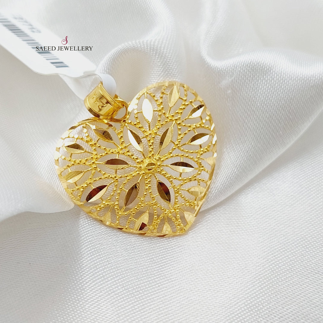 21K Gold Heart Pendant by Saeed Jewelry - Image 1