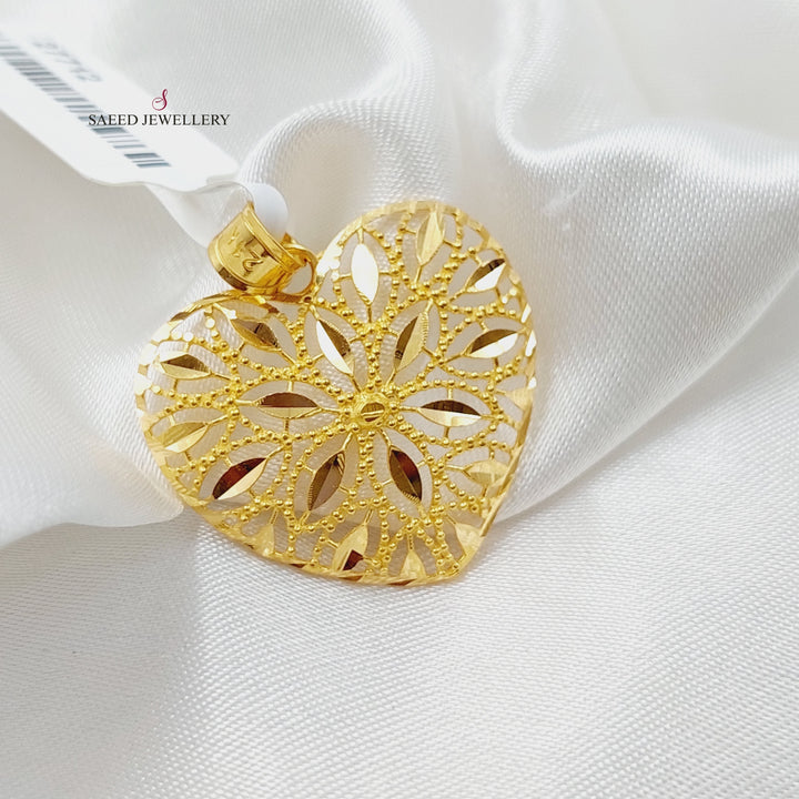 21K Gold Heart Pendant by Saeed Jewelry - Image 1