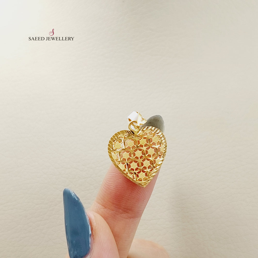 21K Gold Heart Pendant by Saeed Jewelry - Image 2