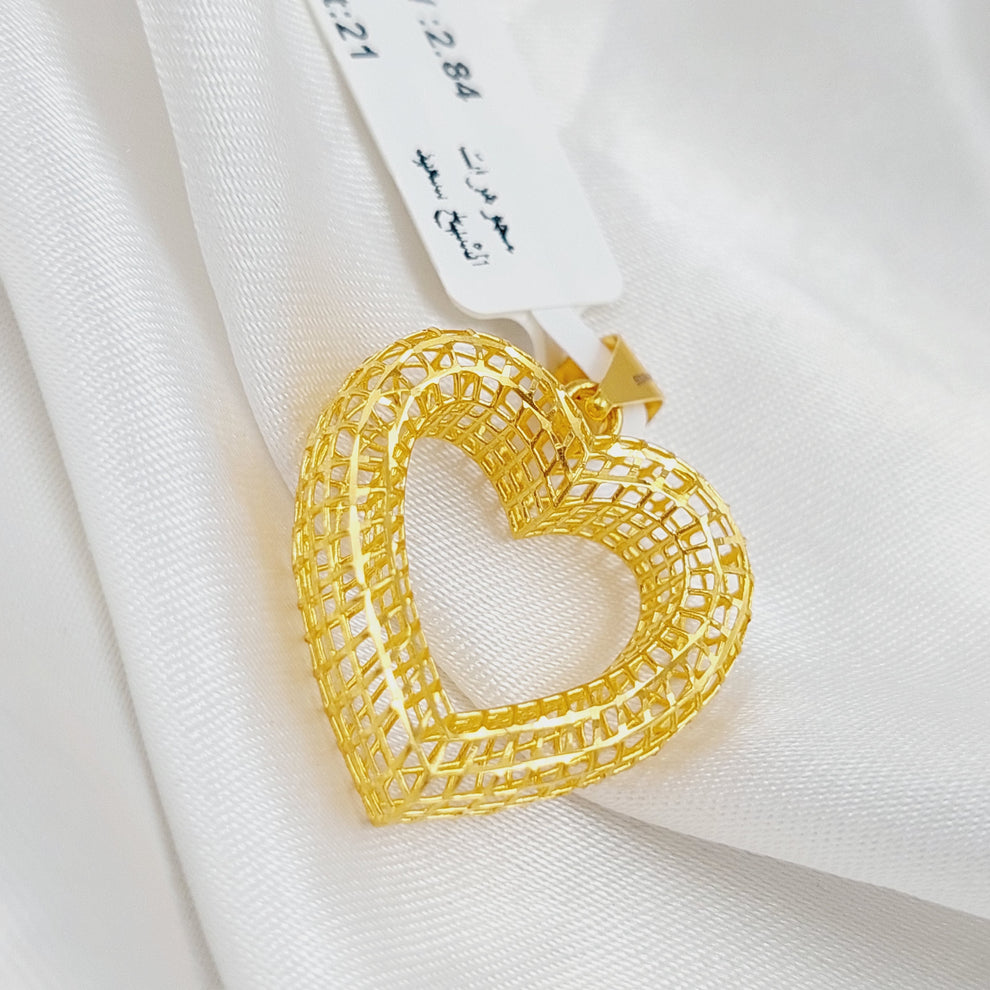 21K Gold Heart Pendant by Saeed Jewelry - Image 7