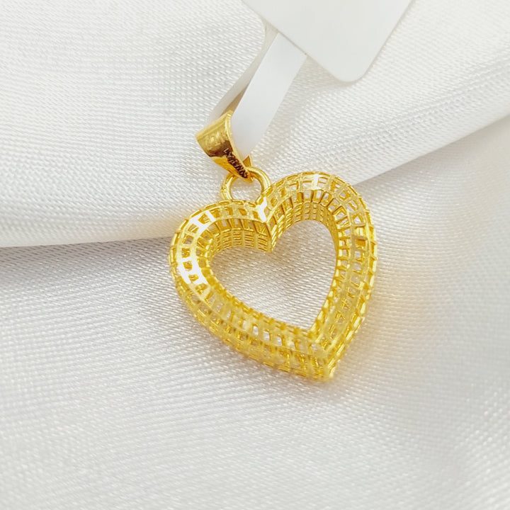 21K Gold Heart Pendant by Saeed Jewelry - Image 3