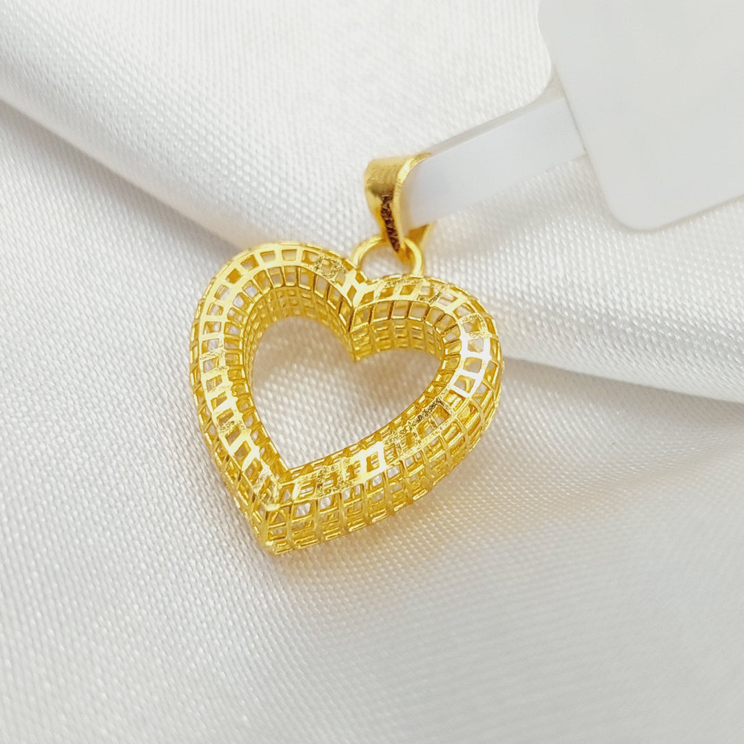 21K Gold Heart Pendant by Saeed Jewelry - Image 4