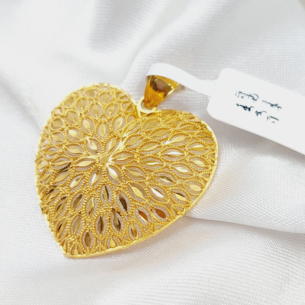 21K Gold Heart Pendant by Saeed Jewelry - Image 2