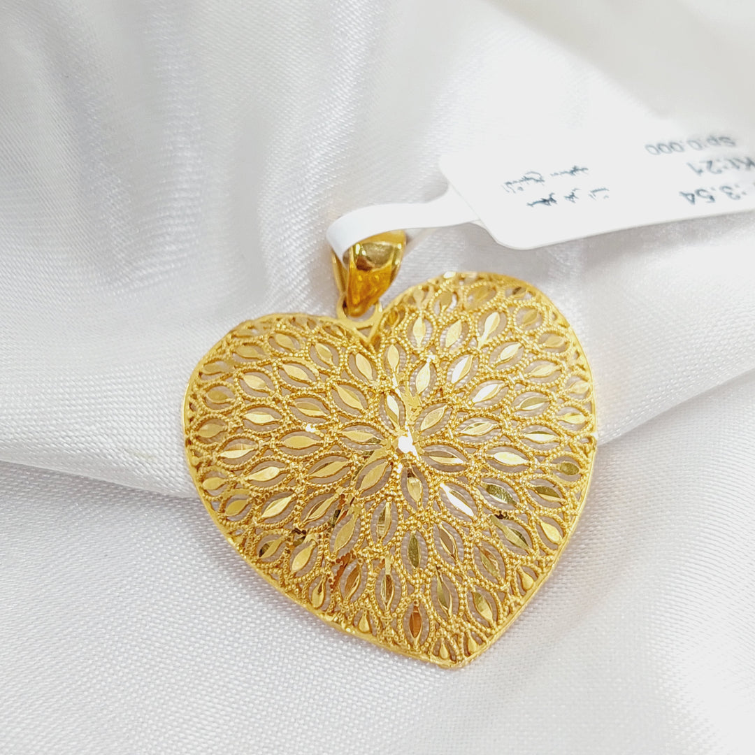 21K Gold Heart Pendant by Saeed Jewelry - Image 3