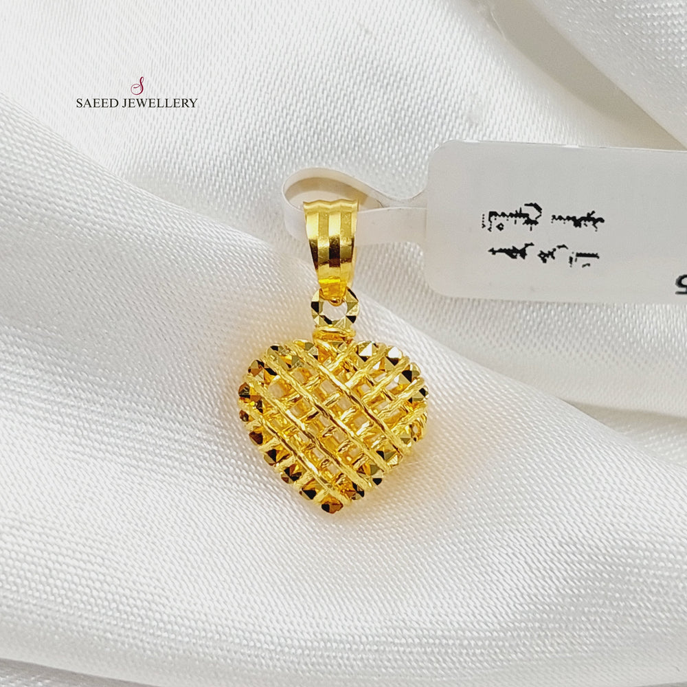 21K Gold Heart Pendant by Saeed Jewelry - Image 2