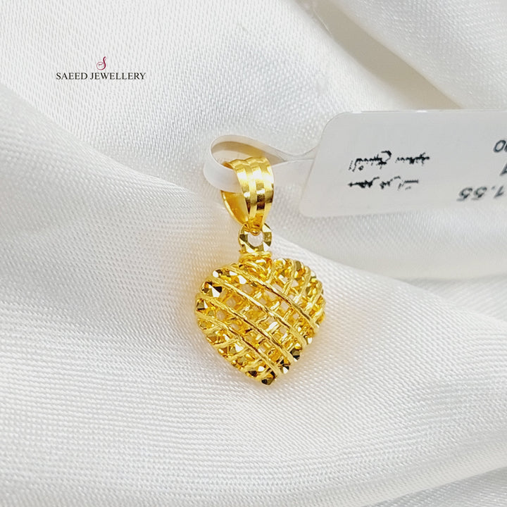 21K Gold Heart Pendant by Saeed Jewelry - Image 1