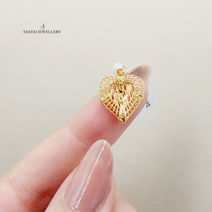 21K Gold Heart Pendant by Saeed Jewelry - Image 4