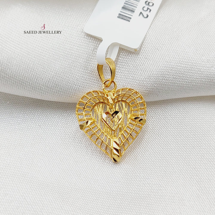 21K Gold Heart Pendant by Saeed Jewelry - Image 1