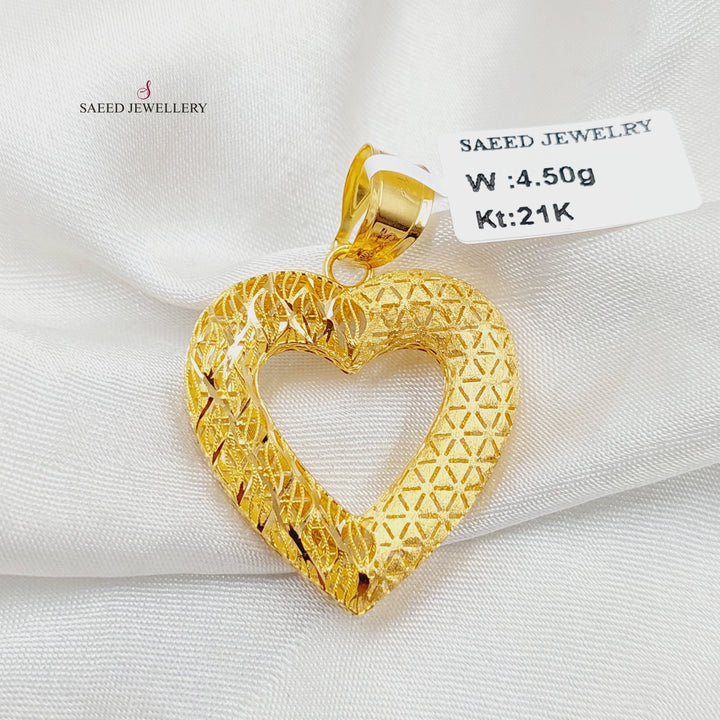 21K Gold Heart Pendant by Saeed Jewelry - Image 2