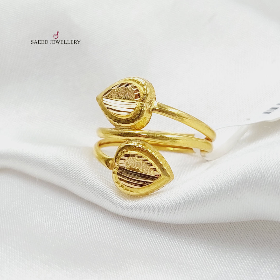 21K Gold Heart Ring by Saeed Jewelry - Image 3