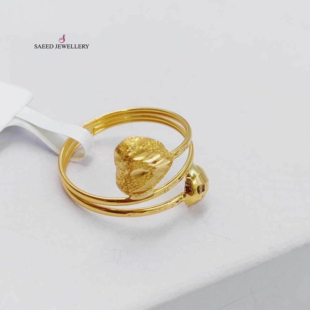 21K Gold Heart Ring by Saeed Jewelry - Image 4