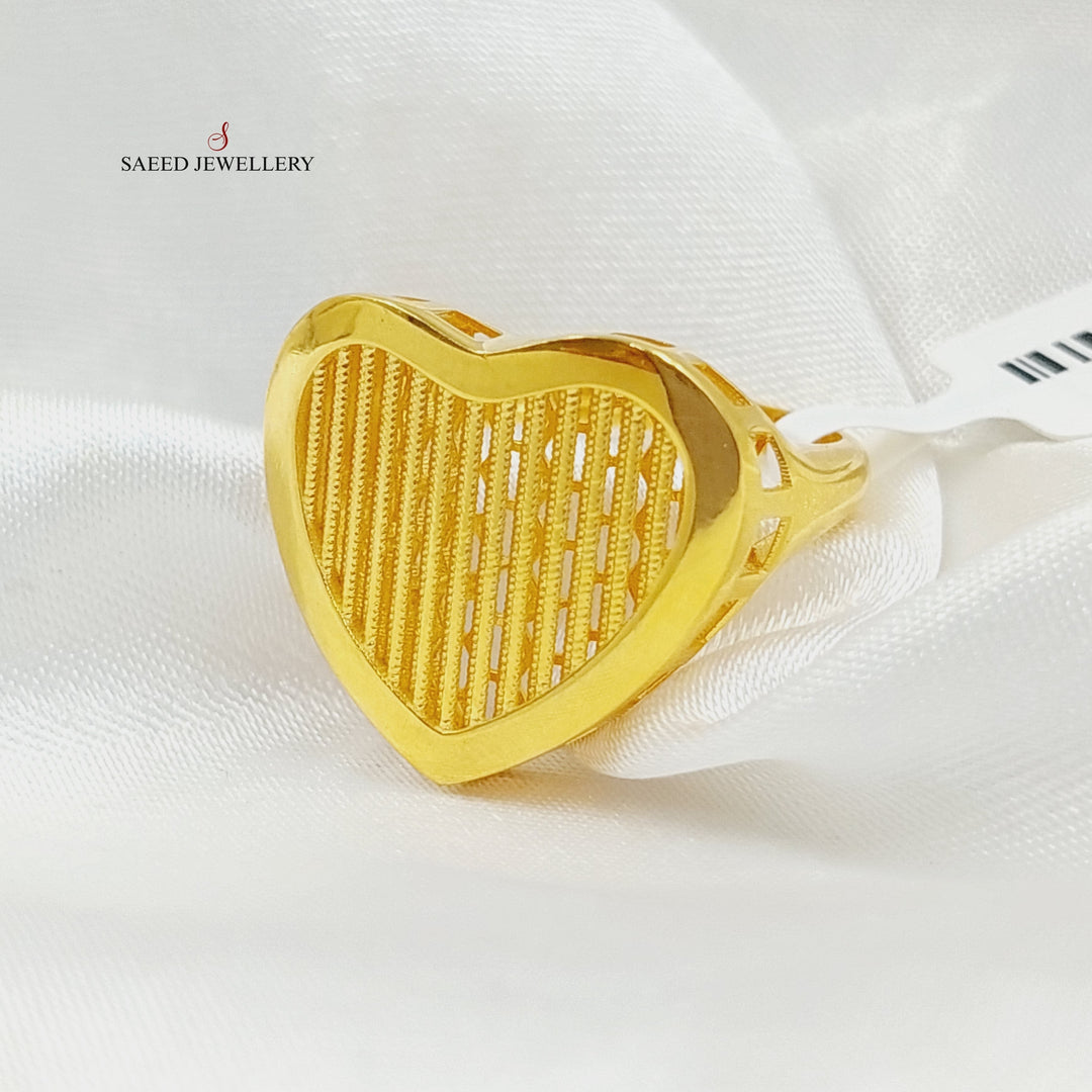 21K Gold Heart Ring by Saeed Jewelry - Image 3