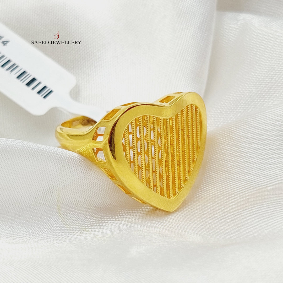 21K Gold Heart Ring by Saeed Jewelry - Image 5