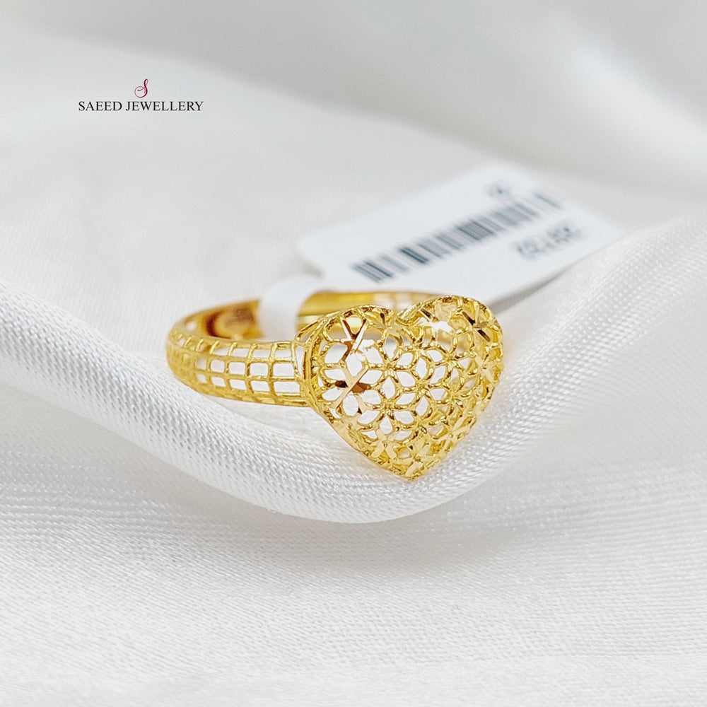 21K Gold Heart Ring by Saeed Jewelry - Image 2