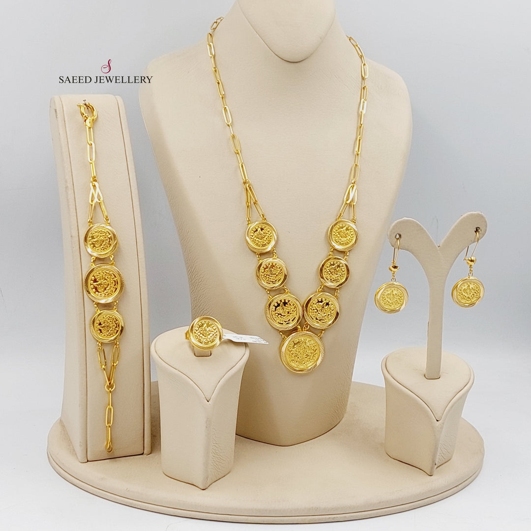 21K Gold Hollow Rashadi Set by Saeed Jewelry - Image 5