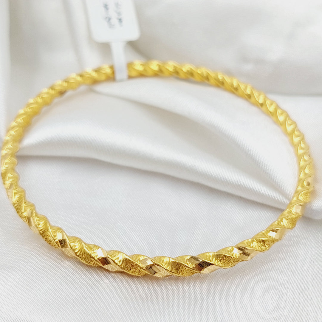 Hollow Twisted Bangle Made of 21K Yellow Gold by Saeed Jewelry-27264