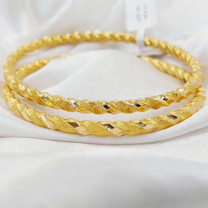 Hollow Twisted Bangle Made of 21K Yellow Gold by Saeed Jewelry-27264