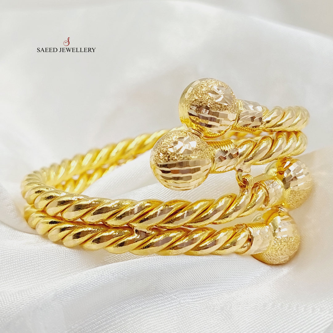 21K Gold Hollow Twisted Bracelet by Saeed Jewelry - Image 4