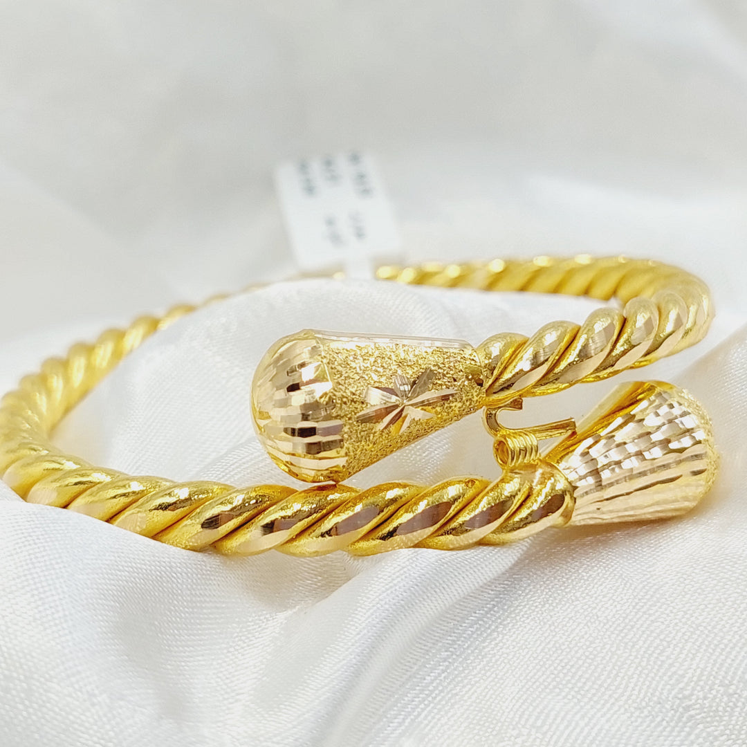 21K Gold Hollow Twisted Bracelet by Saeed Jewelry - Image 3