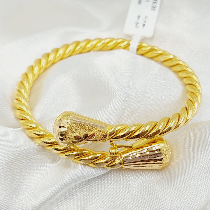 21K Gold Hollow Twisted Bracelet by Saeed Jewelry - Image 5