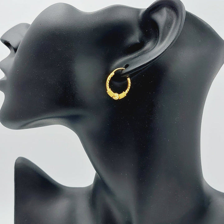 21K Gold Hoop Earrings by Saeed Jewelry - Image 3