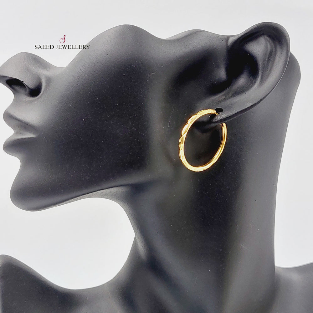 21K Gold Hoop Earrings by Saeed Jewelry - Image 2