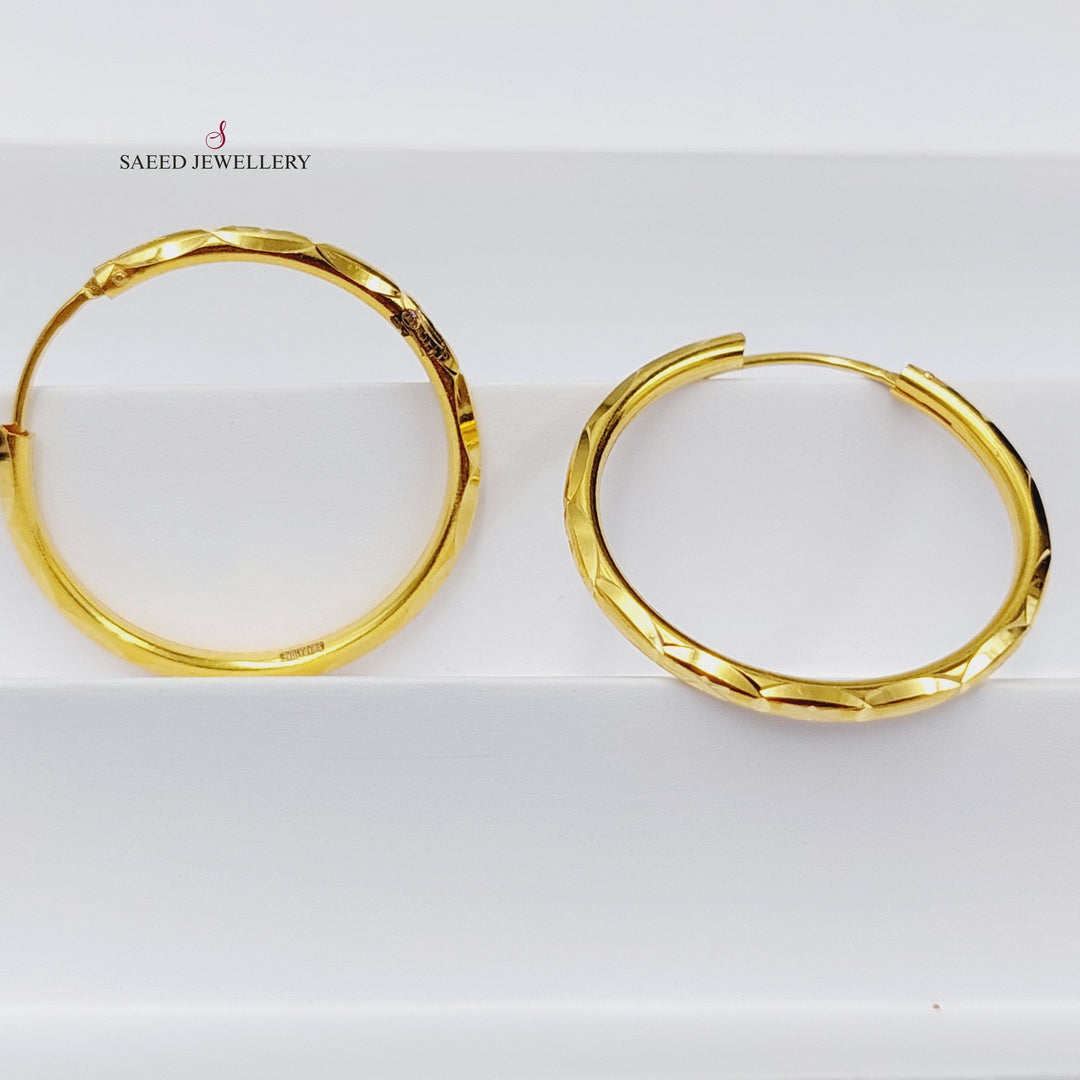 21K Gold Hoop Earrings by Saeed Jewelry - Image 3