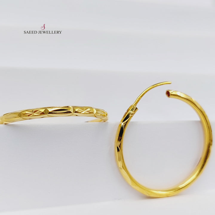 21K Gold Hoop Earrings by Saeed Jewelry - Image 1