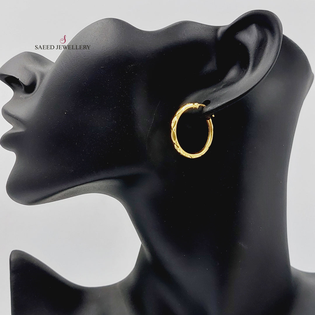 21K Gold Hoop Earrings by Saeed Jewelry - Image 2