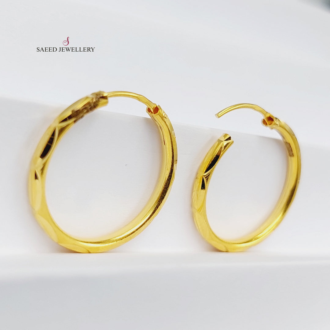 21K Gold Hoop Earrings by Saeed Jewelry - Image 8