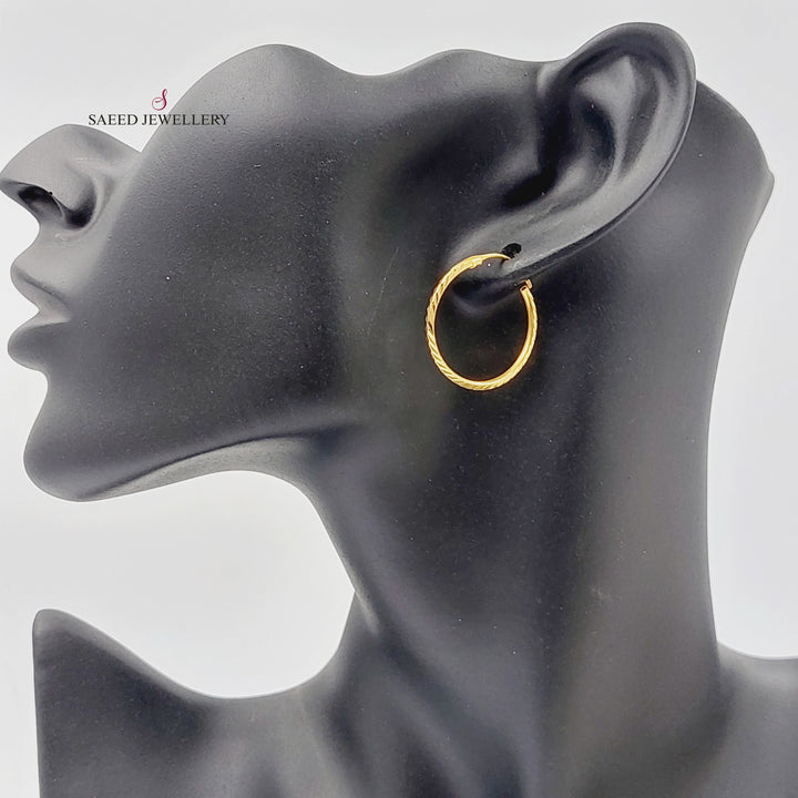 21K Gold Hoop Earrings by Saeed Jewelry - Image 2