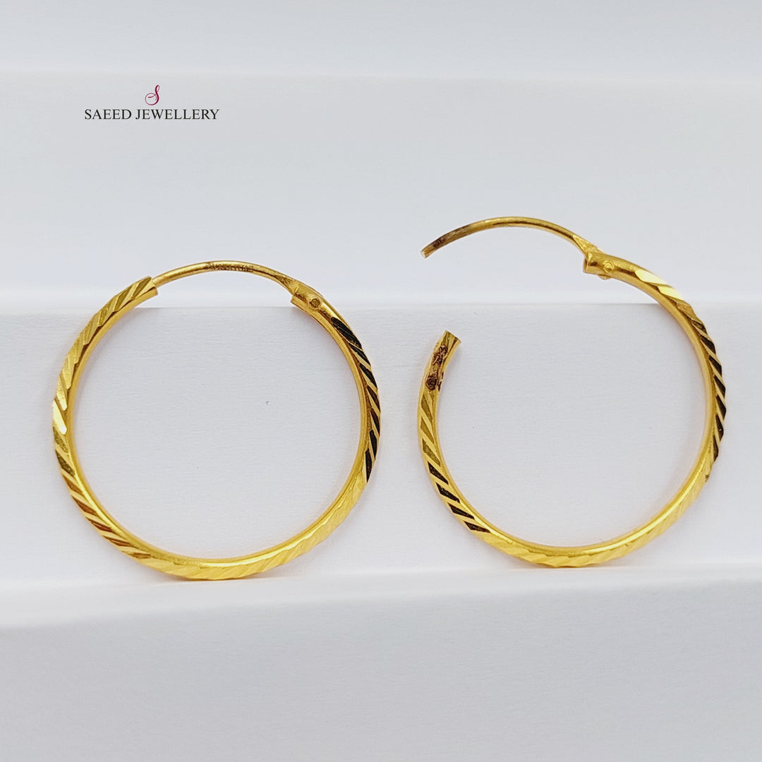 21K Gold Hoop Earrings by Saeed Jewelry - Image 4