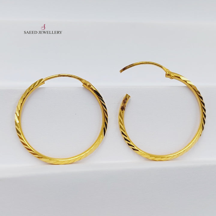 21K Gold Hoop Earrings by Saeed Jewelry - Image 4