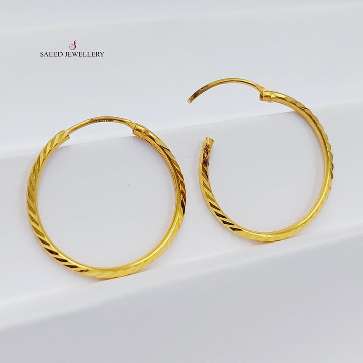 21K Gold Hoop Earrings by Saeed Jewelry - Image 1