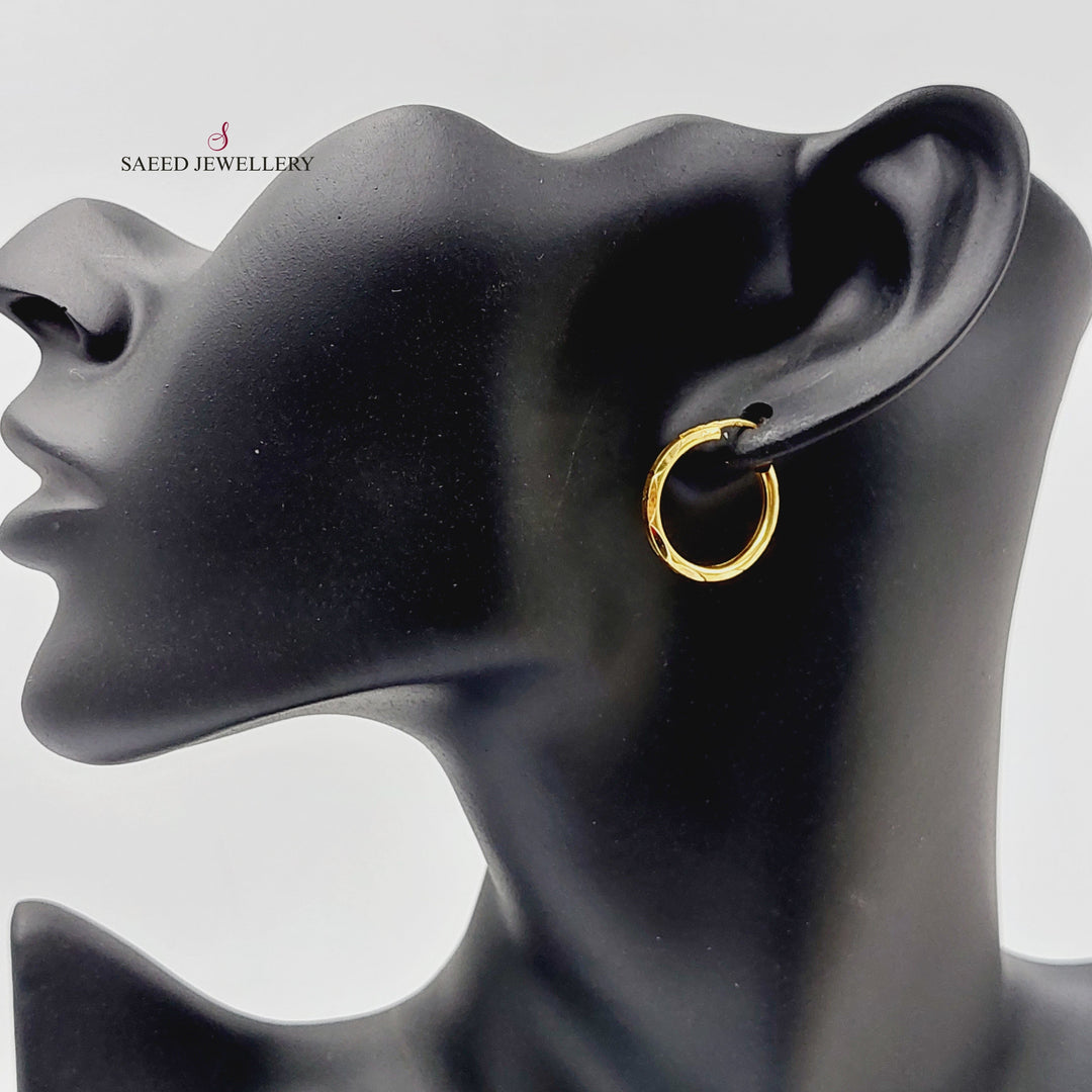 21K Gold Hoop Earrings by Saeed Jewelry - Image 3