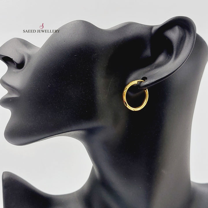 21K Gold Hoop Earrings by Saeed Jewelry - Image 3