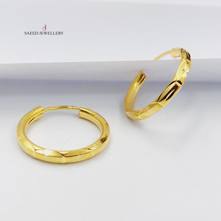 21K Gold Hoop Earrings by Saeed Jewelry - Image 4