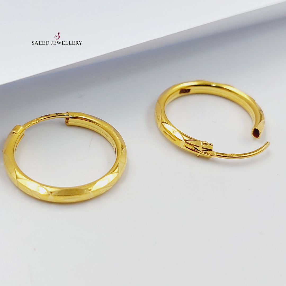 21K Gold Hoop Earrings by Saeed Jewelry - Image 1