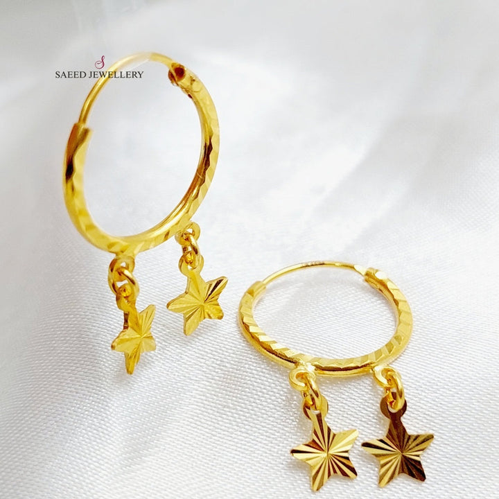 21K Gold Hoop Earrings by Saeed Jewelry - Image 2