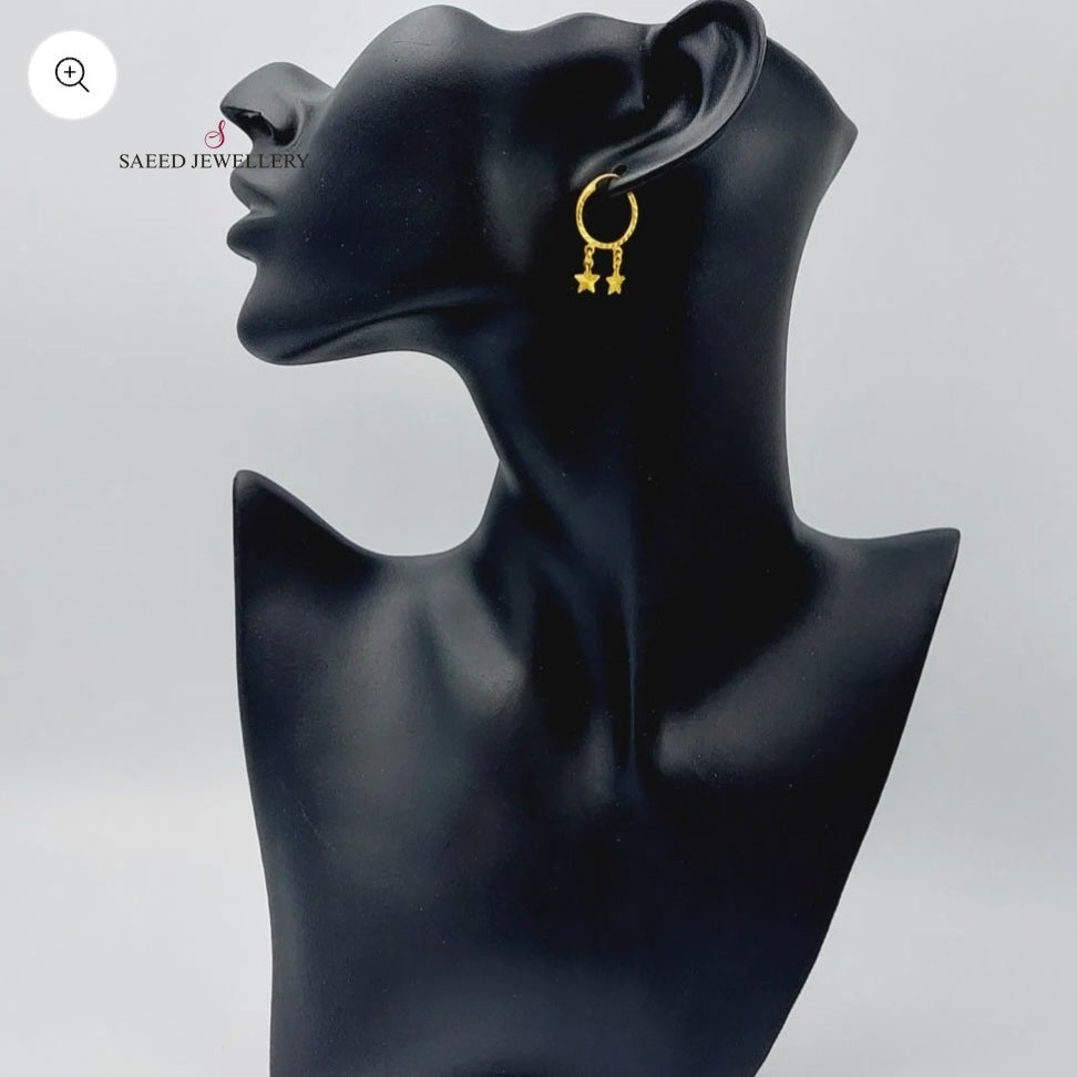 21K Gold Hoop Earrings by Saeed Jewelry - Image 4