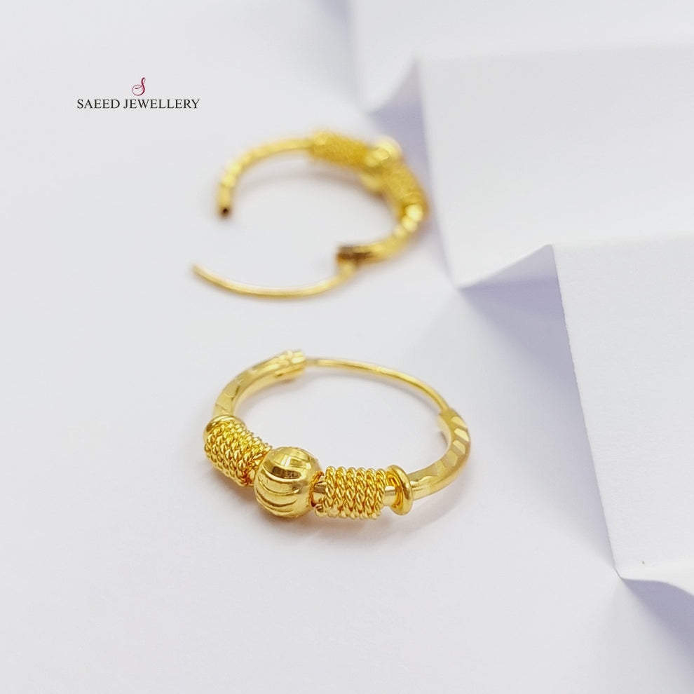 21K Gold Hoop Earrings by Saeed Jewelry - Image 2