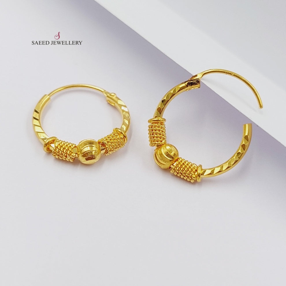 21K Gold Hoop Earrings by Saeed Jewelry - Image 1