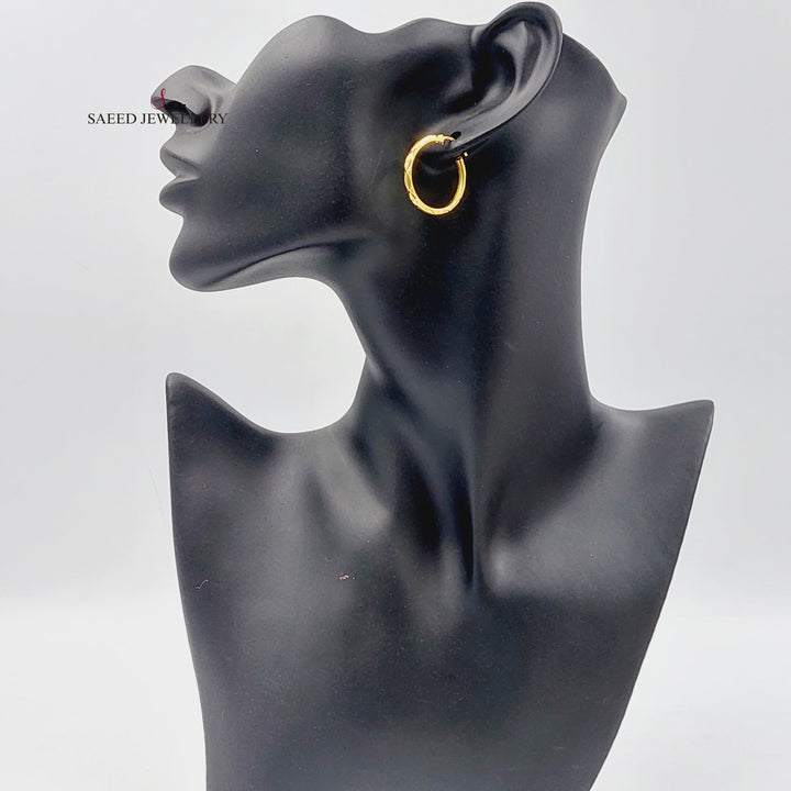 21K Gold Hoop Earrings by Saeed Jewelry - Image 4